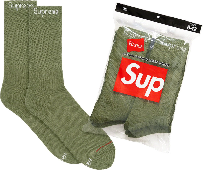 SUPREME®/HANES® CREW SOCKS (4 PACK)