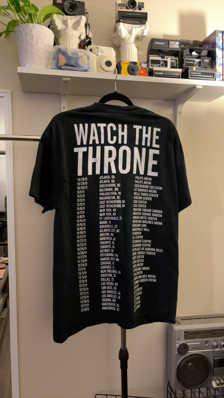 vintage jay z watch the throne tour shirt