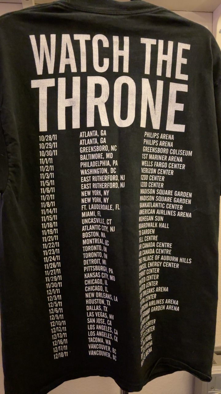 vintage jay z watch the throne tour shirt