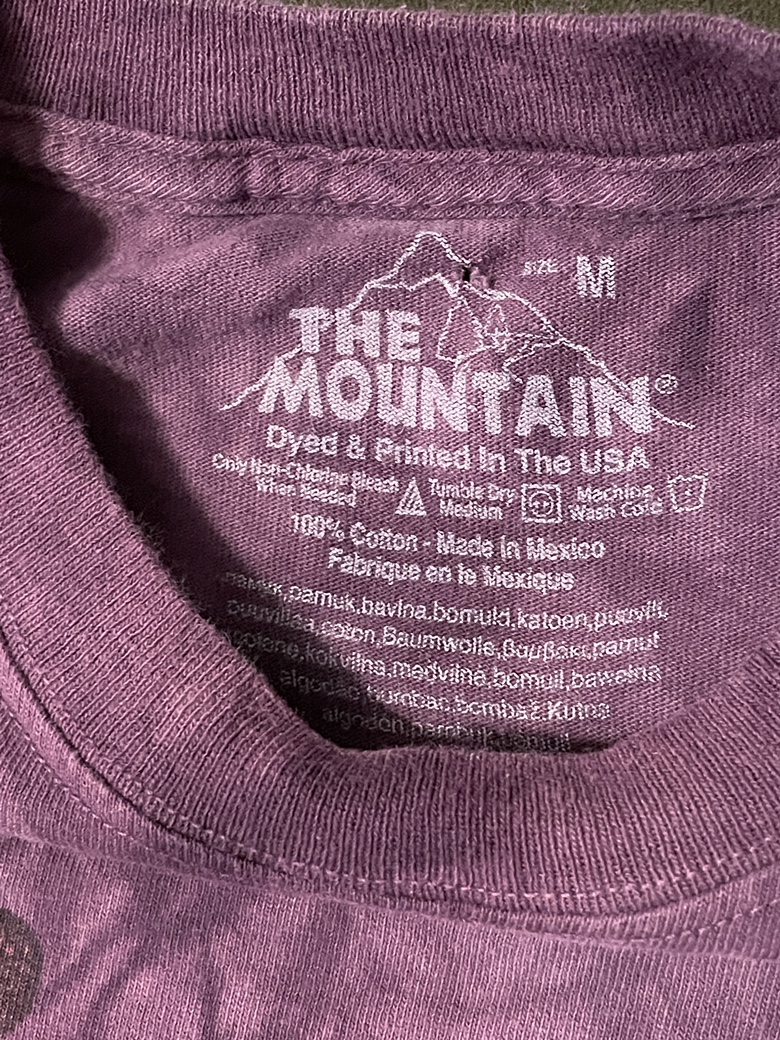 The Mountain Cat Tie Dye Short Sleeve T-Shirt Purple Art Psychedelic Collage M