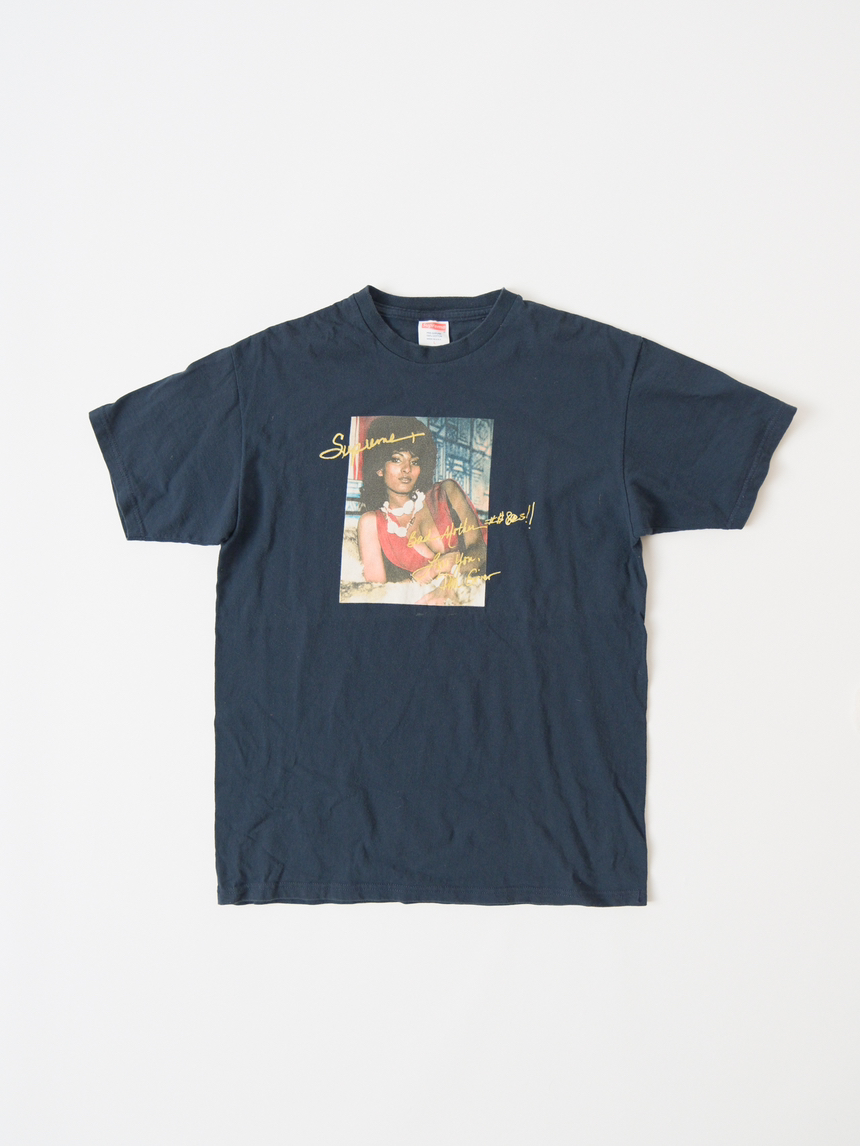 SZ L SS12 Supreme Foxy Brown T-Shirt Navy