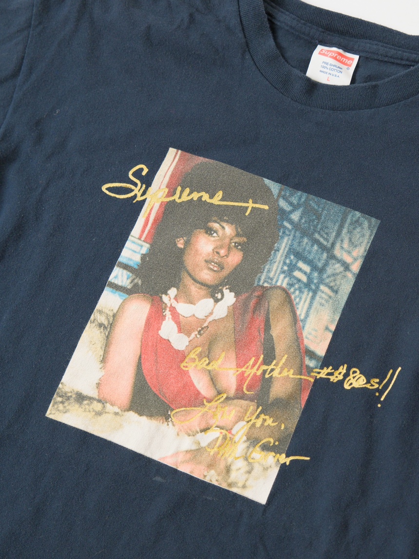 SZ L SS12 Supreme Foxy Brown T-Shirt Navy