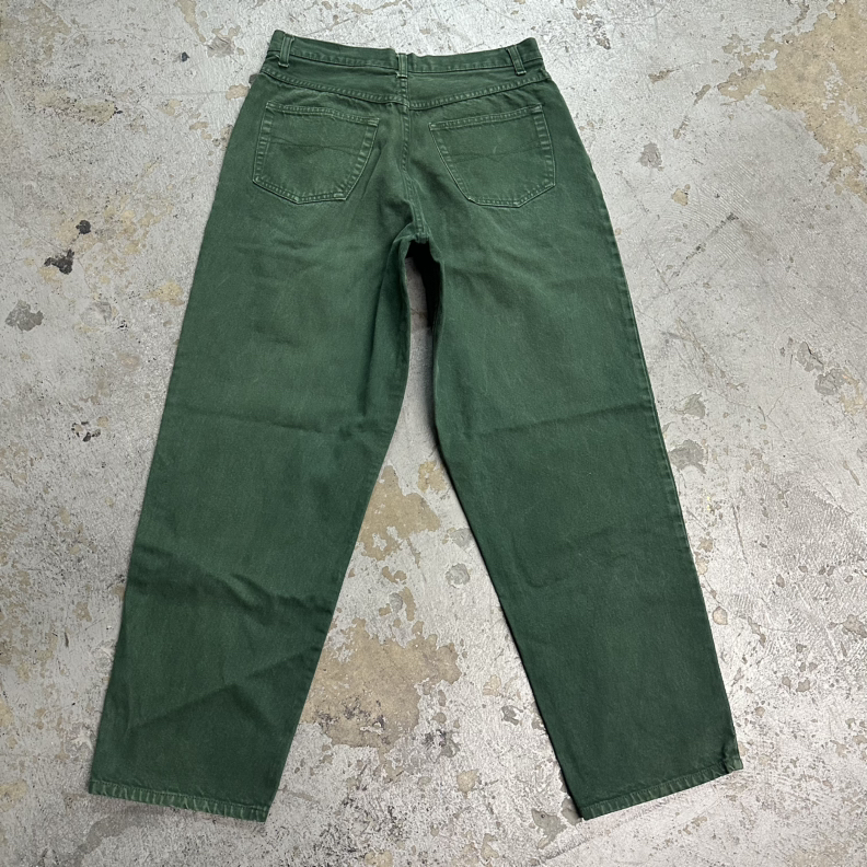 Vintage 90s Anchor Blue Green Pleated Baggy Denim Jeans 33x30 Skater