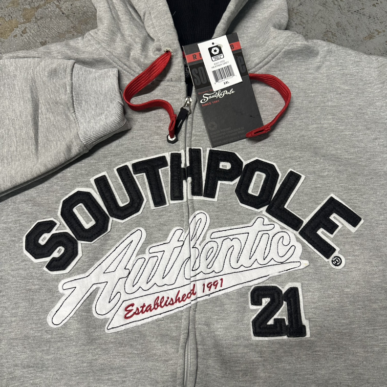 NWT Vintage Y2K Southpole Gray Zip Up Hoodie Large Men NEW Jesse Pinkman