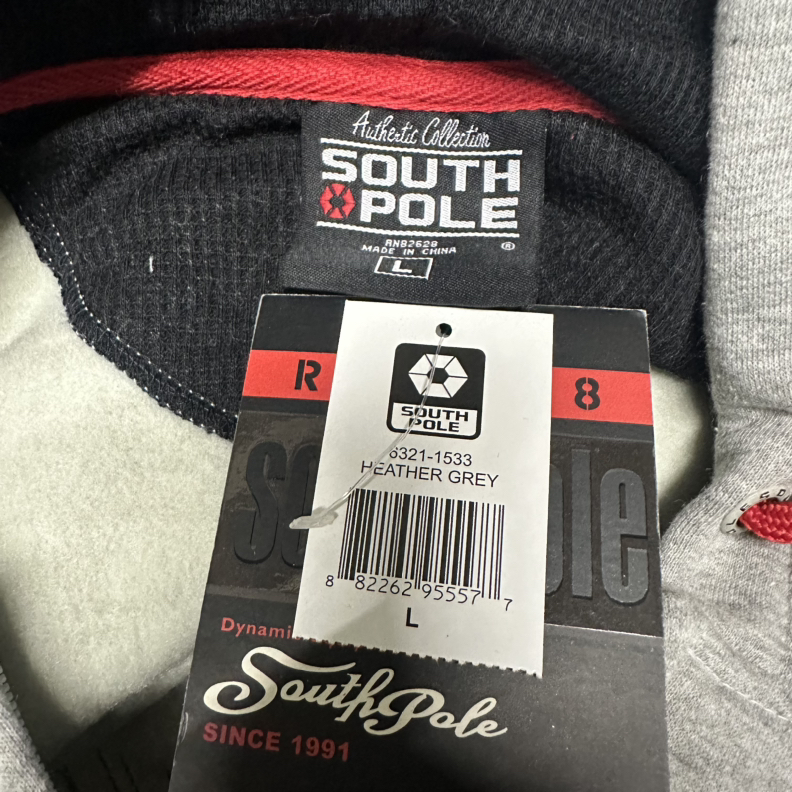 NWT Vintage Y2K Southpole Gray Zip Up Hoodie Large Men NEW Jesse Pinkman