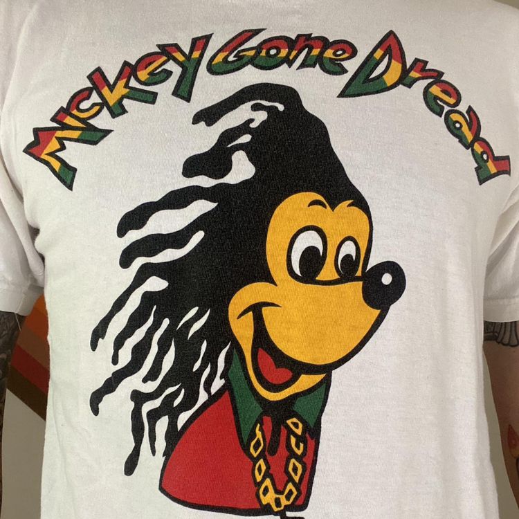 Vintage Rasta Mickey Mouse With Dreads Stoner Boot Travel T-Shirt