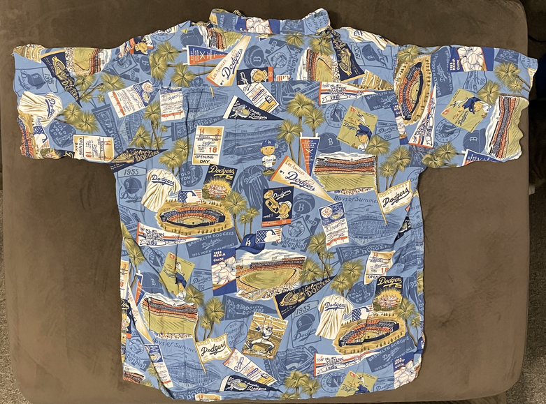 Vintage Reyn Spooner LA Dodgers Los Angeles Hawaiian Shirt Baseball MLB XL