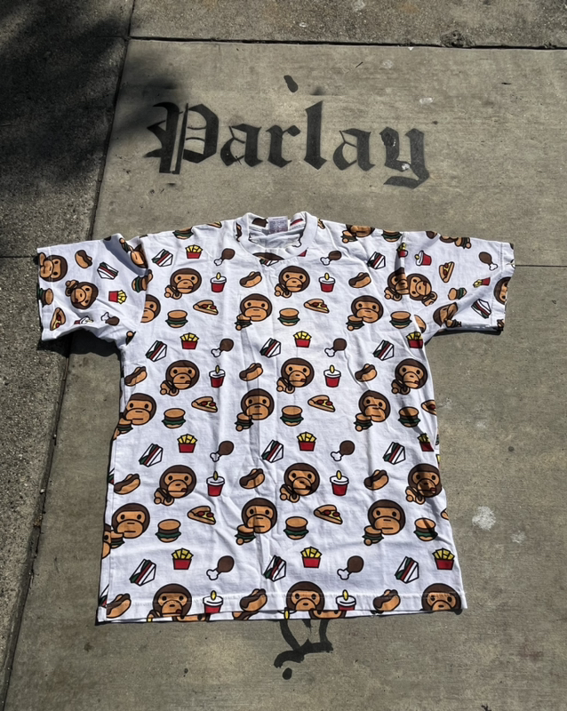 Baby Ape eating fast food tee.