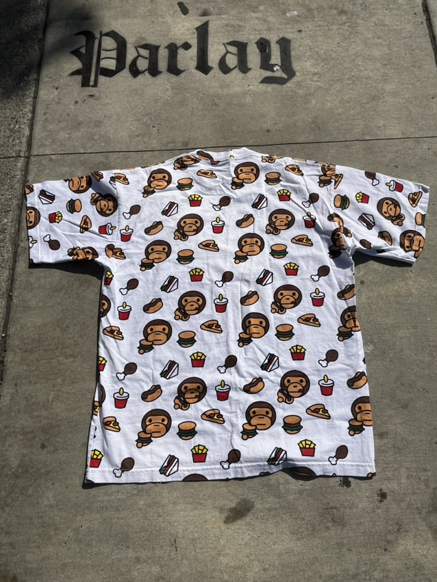 Baby Ape eating fast food tee.