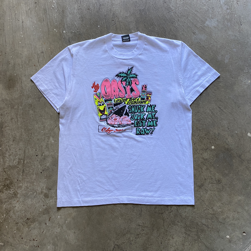 Vintage 80s Shuck Me Eat Me Raw Funny Tee
