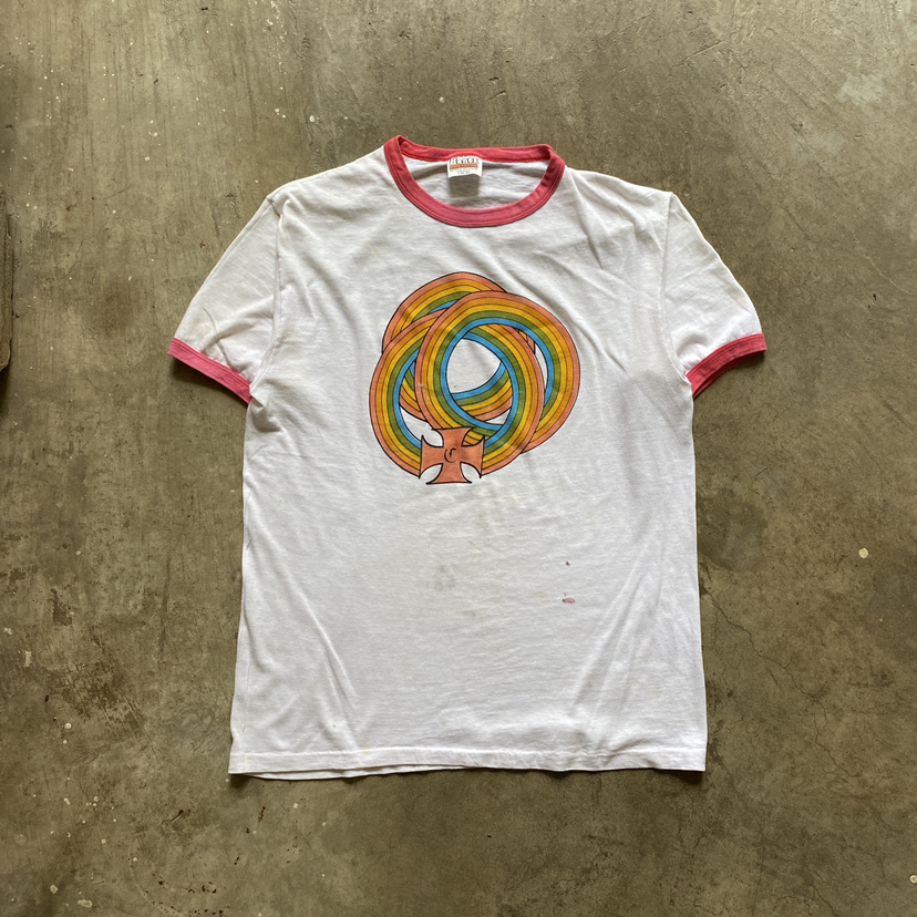 Vintage 80s Rainbow Ringer Tee