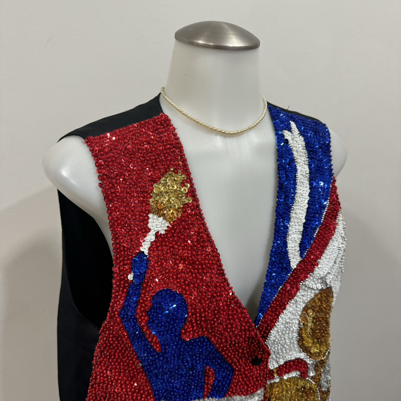 Vintage sequined USA vest