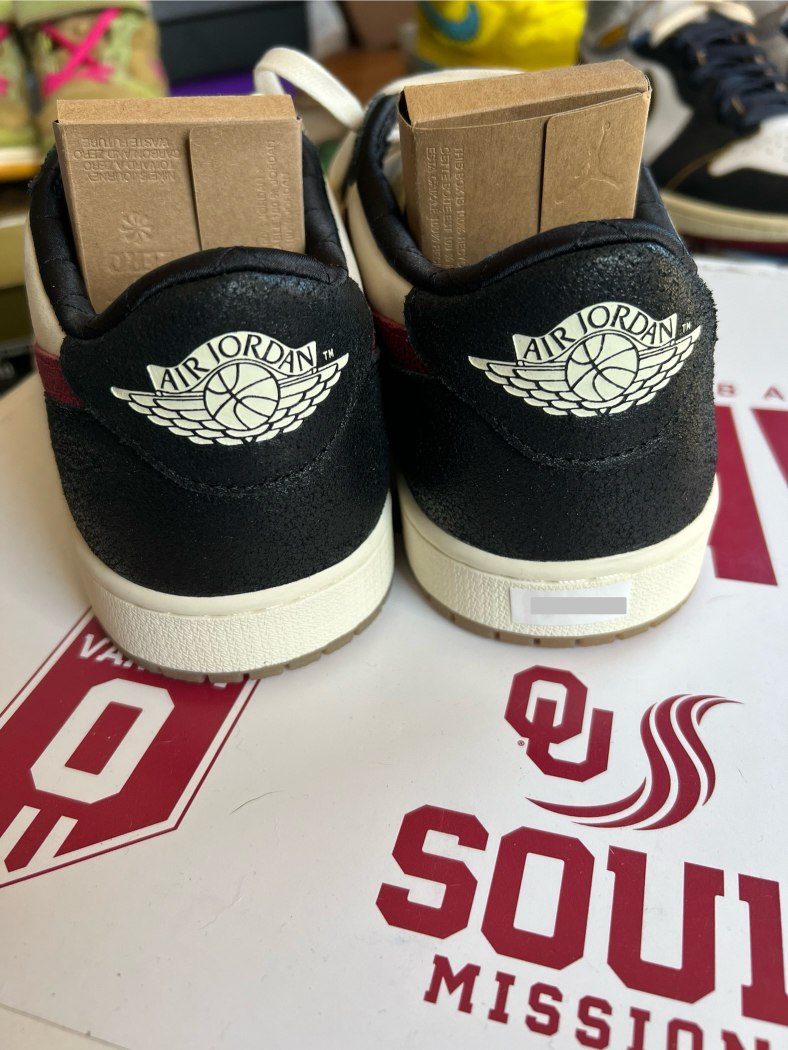 Oklahoma Sooners PE Jordan 1 Low - Size 11.5