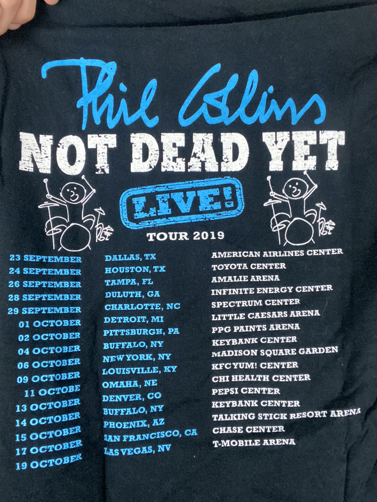 Phil Collins 2019 Not Dead Yet Tour Band Medium T-Shirt