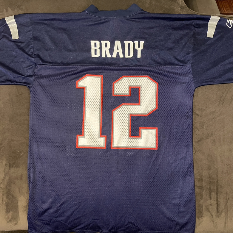 NFL Players Reebok Tom Brady Jersey Blue New England Patriots #12 Large