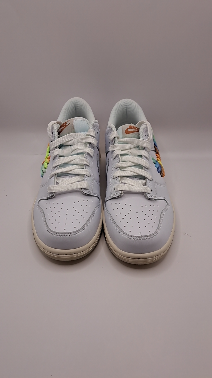 sz 6.5y Nike Dunk Low SE Rainbow Lace Swoosh GS