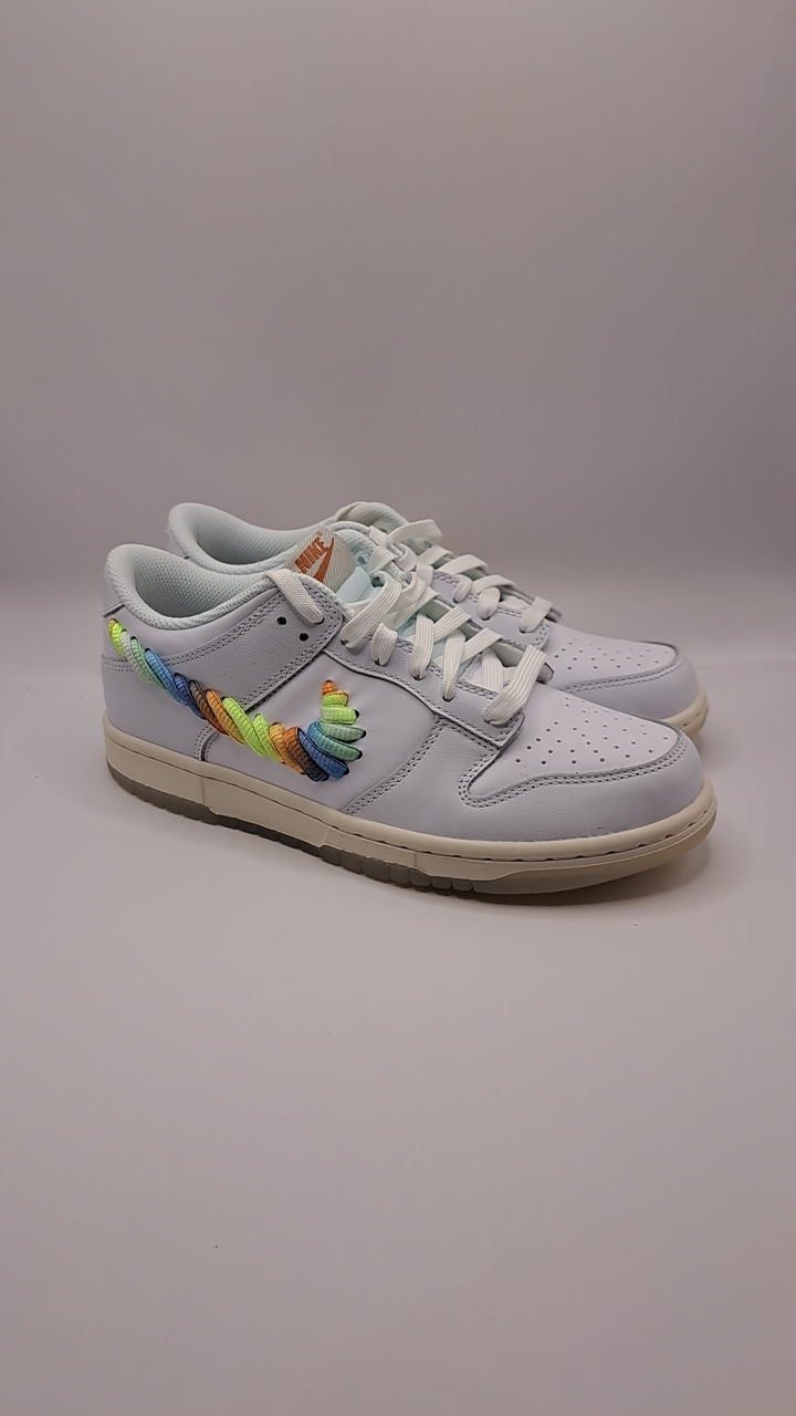 sz 6.5y Nike Dunk Low SE Rainbow Lace Swoosh GS