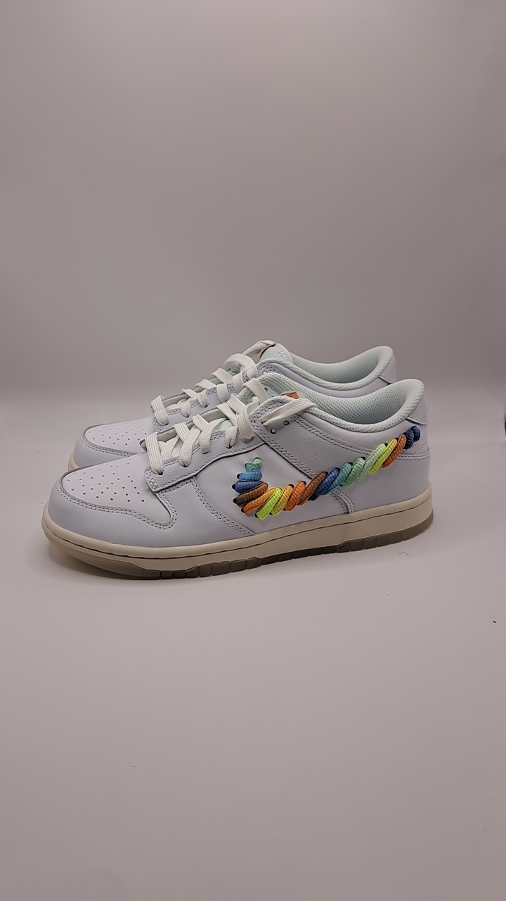 sz 6.5y Nike Dunk Low SE Rainbow Lace Swoosh GS