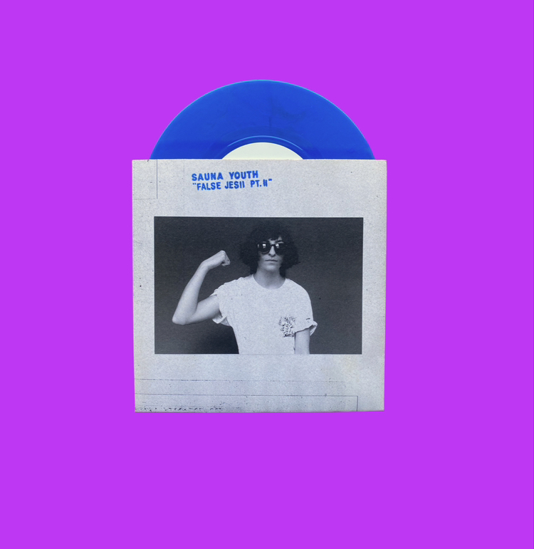 Sauna Youth - False Jessi Part 2 - UK Indie Punk Blue Vinyl 7” Vinyl Record