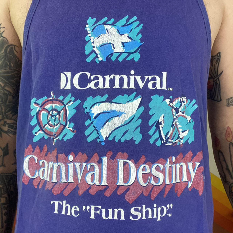Vintage 90’s Carnival Cruise Sleeveless Summer Vacation Tank Top Shirt