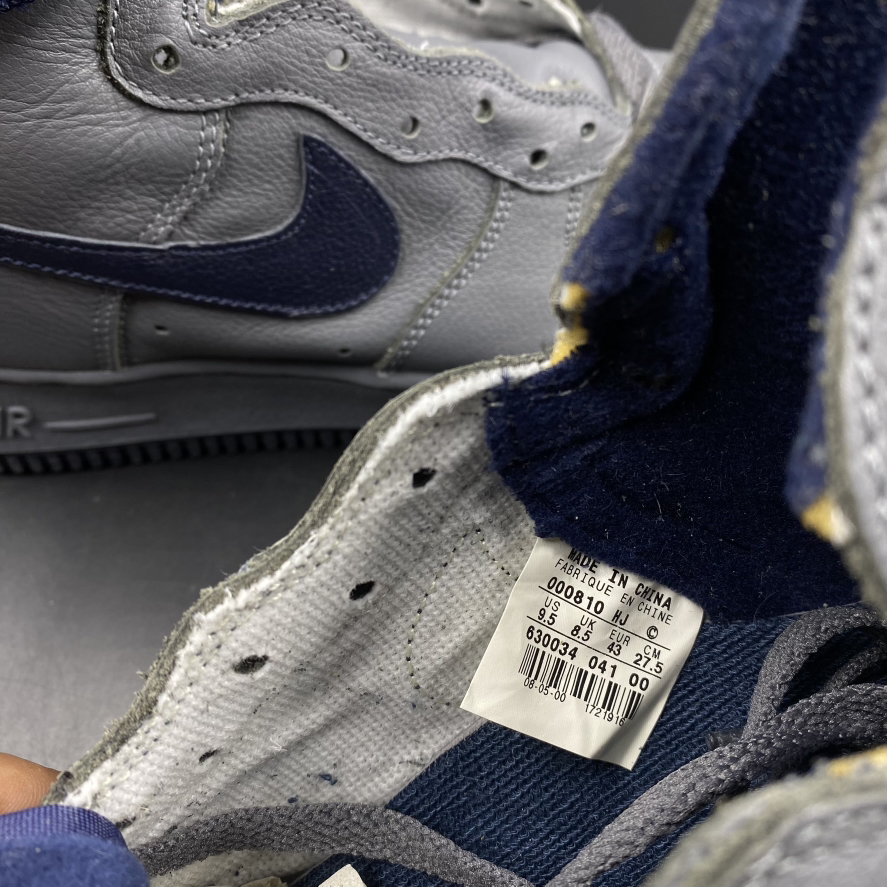 SZ 9.5 Nike Air Force 1 High Grey / Navy (2000)