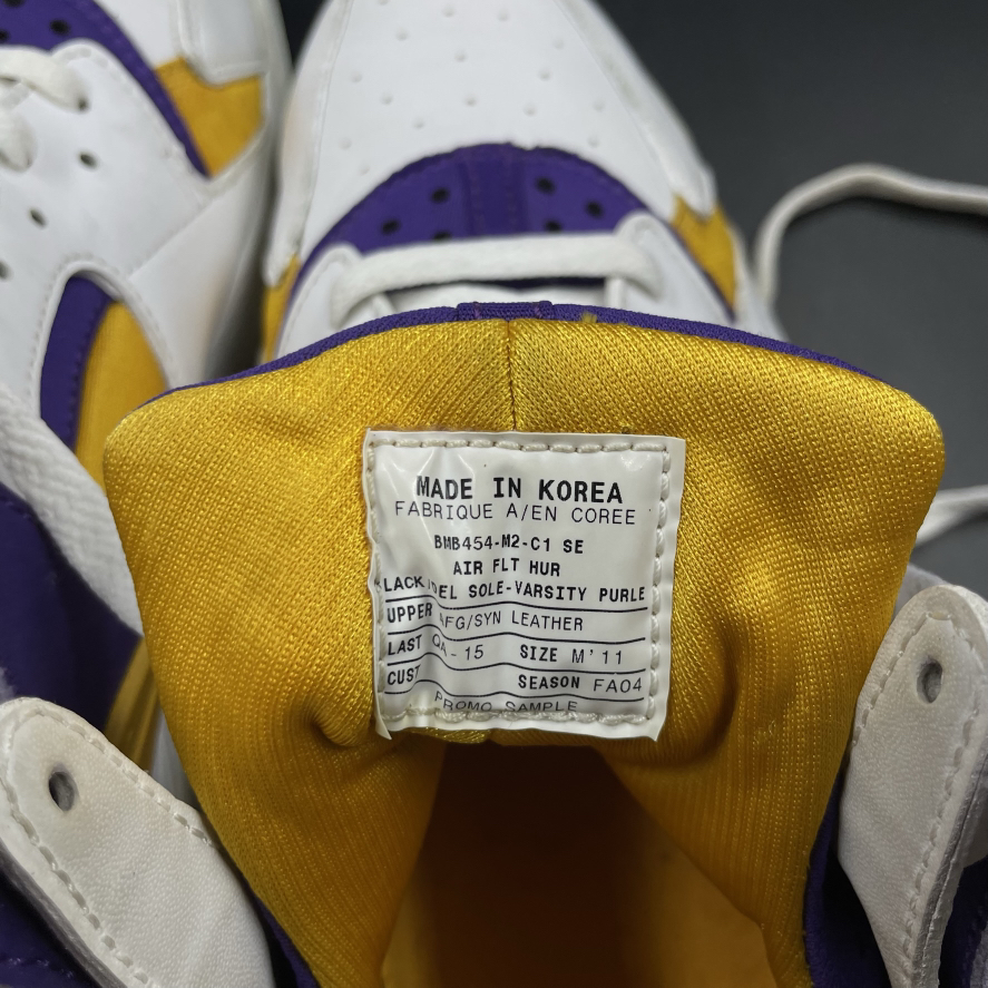 SZ 11 SAMPLE Nike Air Flight Huarache Kobe Lakers (2004)