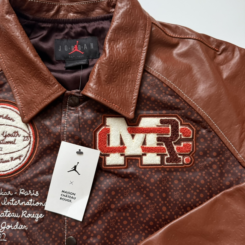 S Jordan x Maison Chateaurouge Leather Varsity Jacket