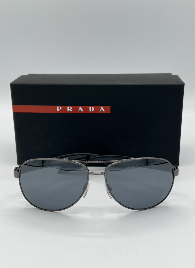 Prada Linea Rossa 5AV06G Gunmetal Polar Grey Gradient Men’s Sunglasses Brand New