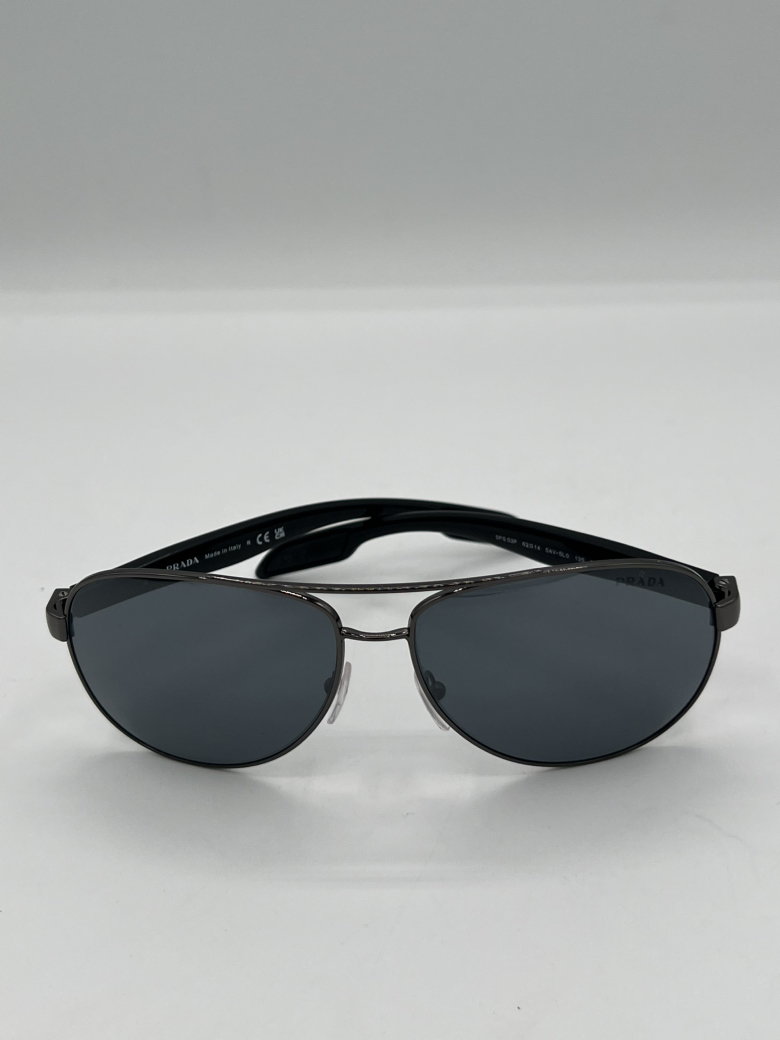 Prada Linea Rossa 5AV06G Gunmetal Polar Grey Gradient Men’s Sunglasses Brand New