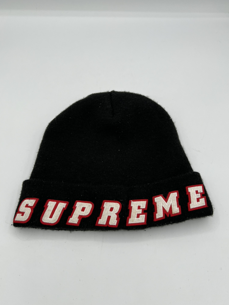 Supreme Felt Logo Beanie Black SS19 Pre-Owned