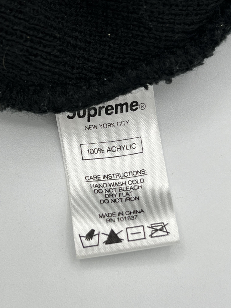 Supreme Felt Logo Beanie Black SS19 Pre-Owned