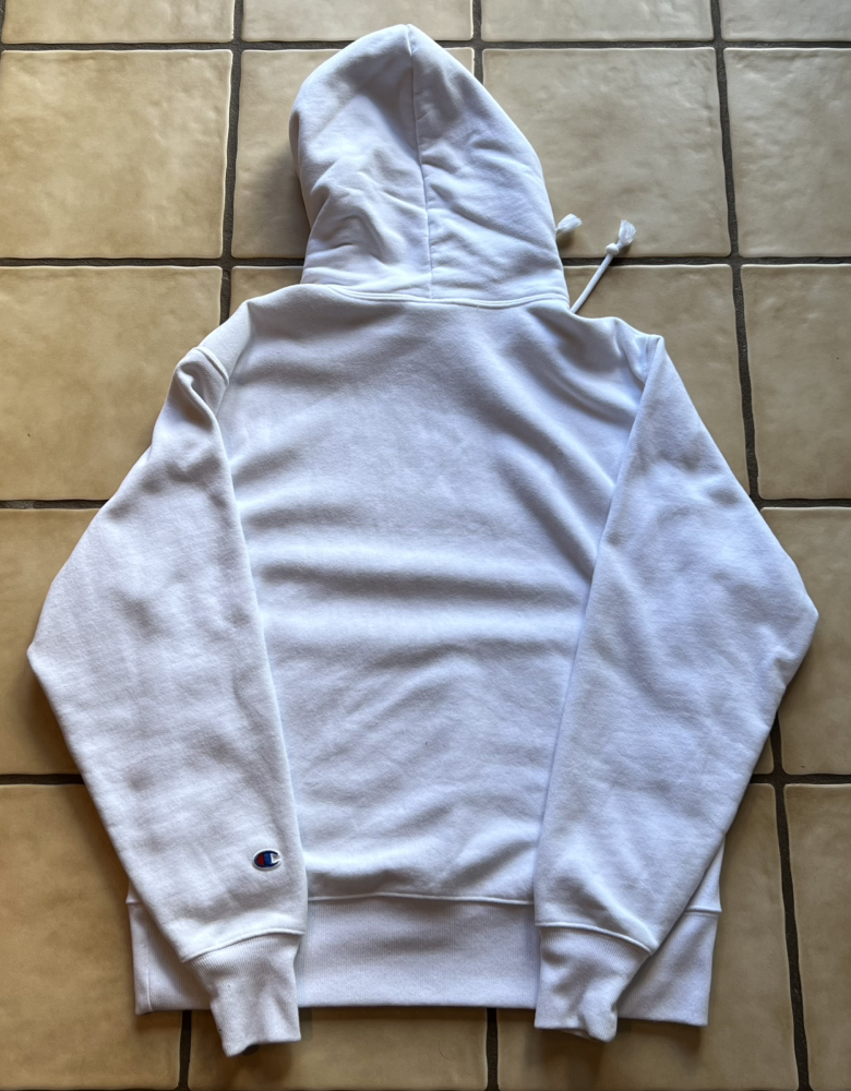 Champion Reverse Weave White Pullover Hoodie Men’s Size Medium Pre-Owned