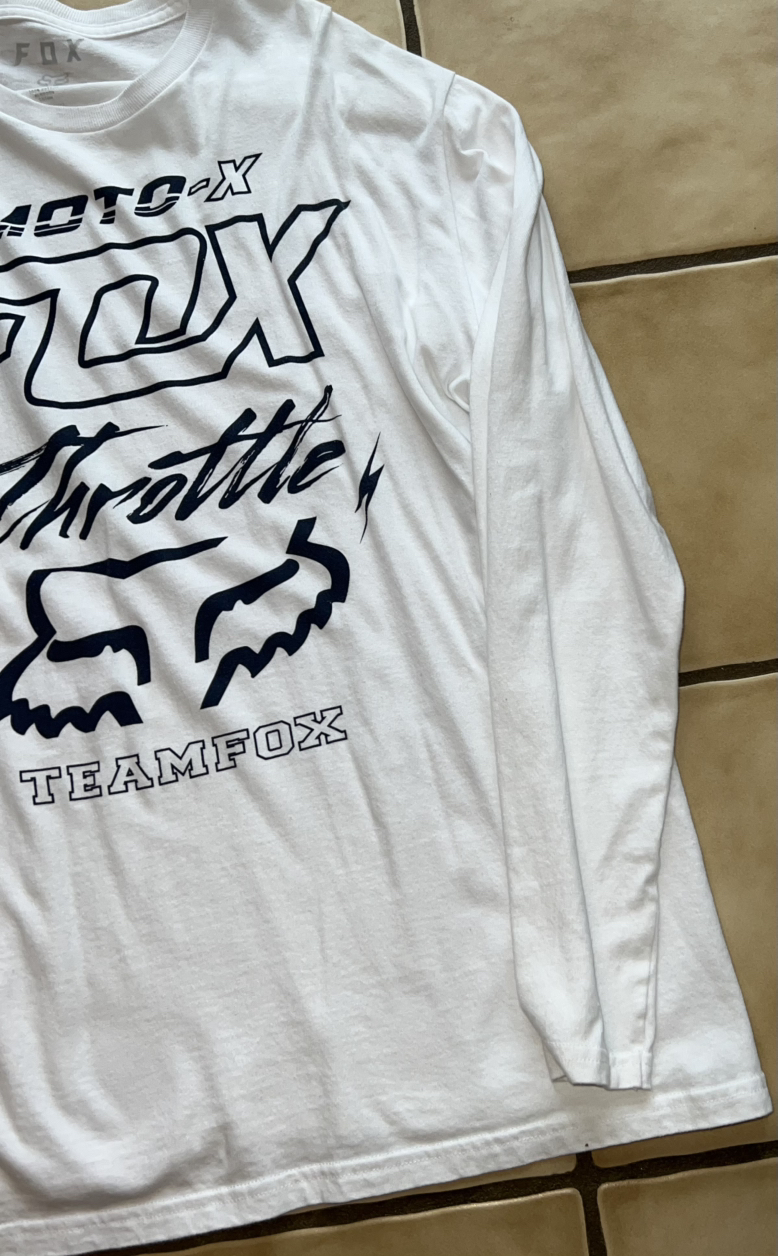 Fox Racing Moto-X Men’s White Long Sleeve T-Shirt Pre-Owned