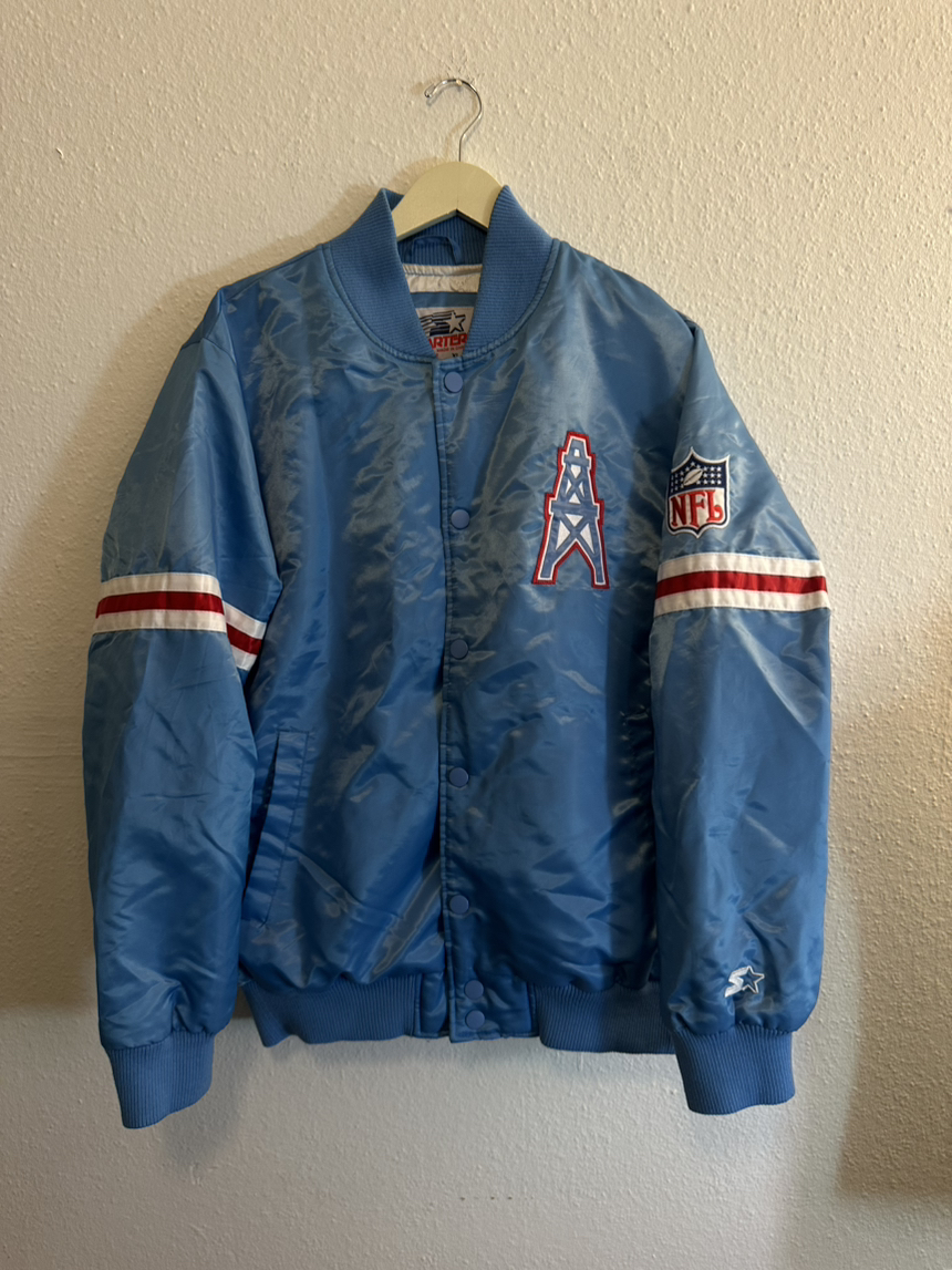 HOUSTON OILERS STARTER SATIN JACKET XL