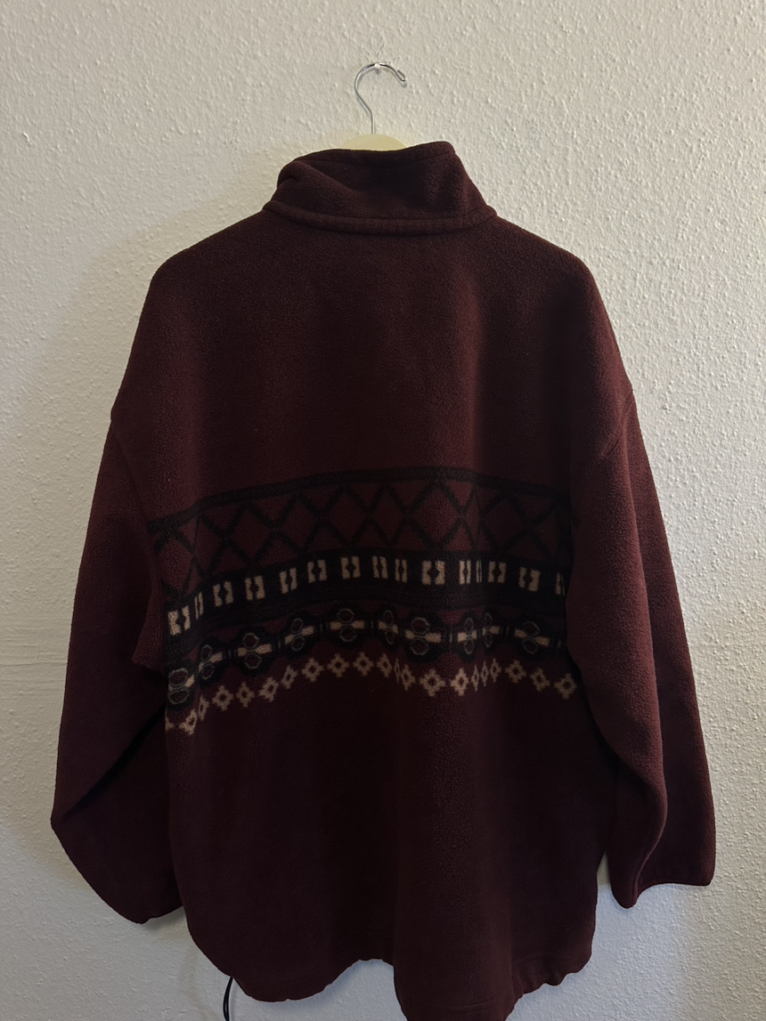 XL MAROON Fleece HALF ZIP