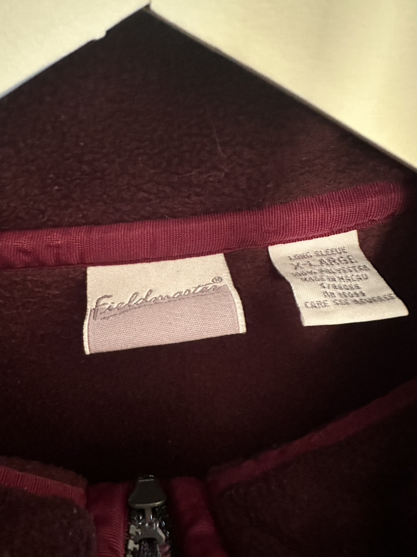 XL MAROON Fleece HALF ZIP