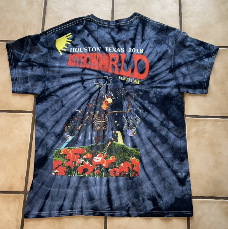 Travis Scott Astroworld Festival 2018 Houston Texas Men’s Tie Dye T-Shirt Size Large Pre-Owned