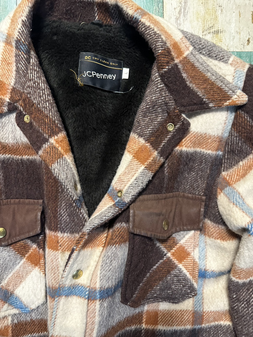 70’s/80’s JC PENNEY FUR LINED FLANNEL COAT