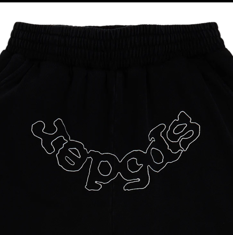 SP5DER OG Logo Metallic Embrodered Black Sweatshort