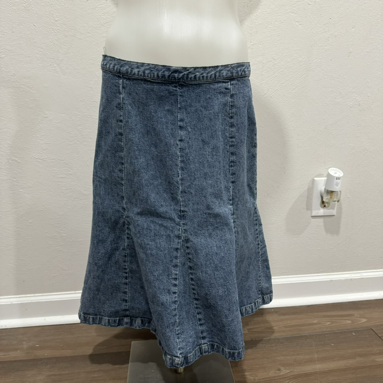 Vintage cabelas midi denim skirt