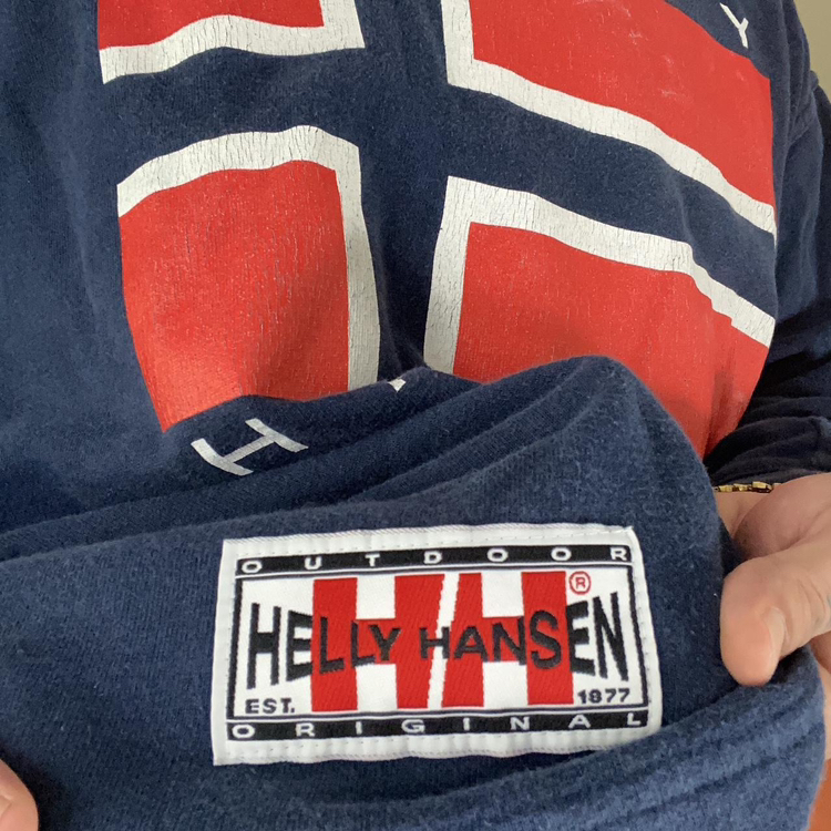 Vintage Helly Hansen Sailing Streetwear Norway Flag Crewneck Sweatshirt