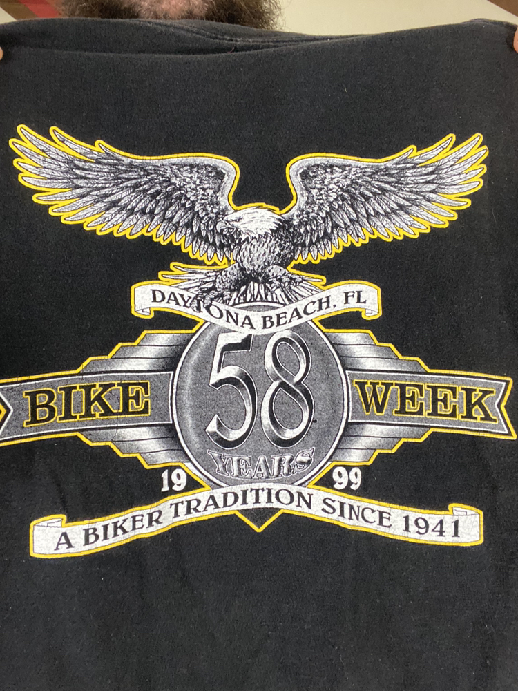 Vintage 90’s Bald Eagle Biker Double Sided Daytona Bike Week T-Shirt