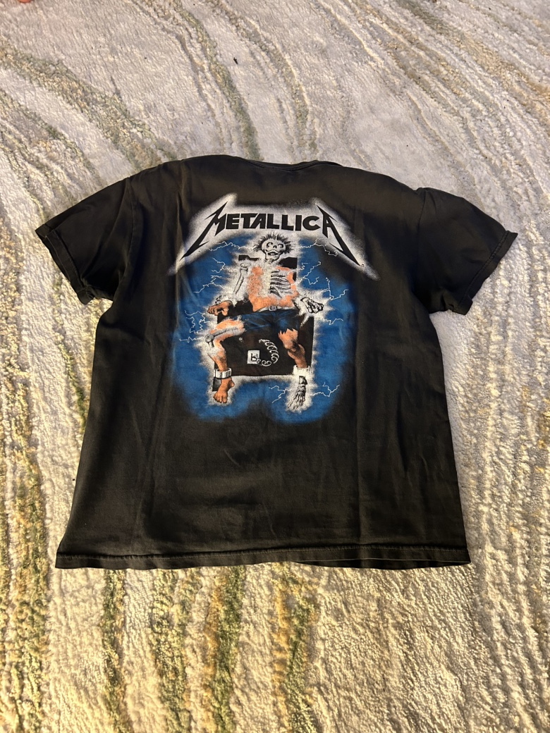 Metallica Ride The Lightning – T-Shirt Uomo Bianca, 100% Cotone, Regular Fit, Taglia XL
