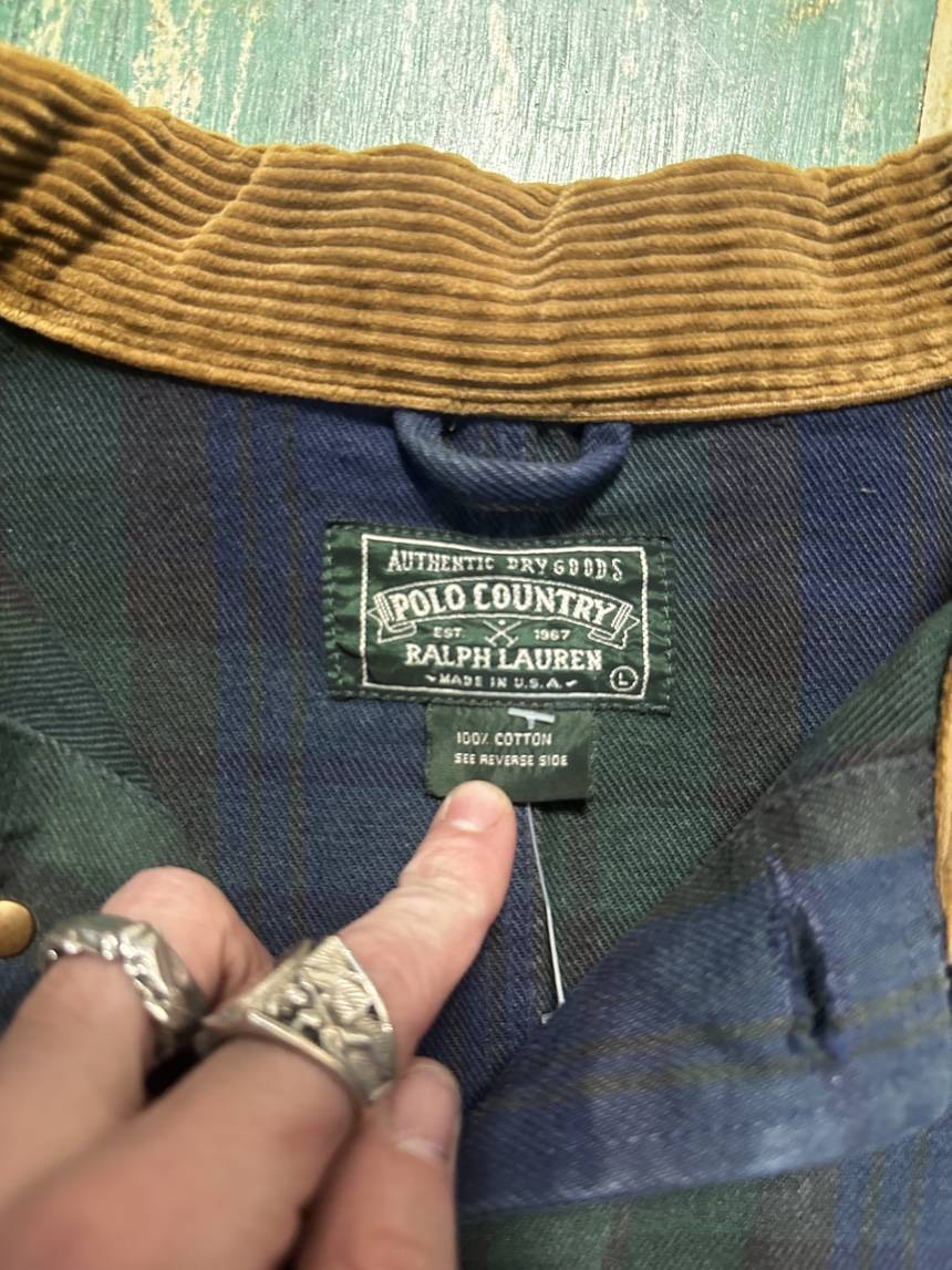 90’s POLO COUNTRY PLAID TRUCKER JACKET