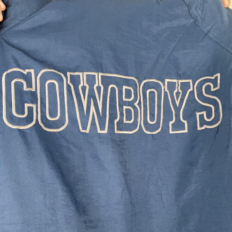 Vintage Dallas Cowboys NFL Football Hooded Puffer Zip Up Winter Jacket