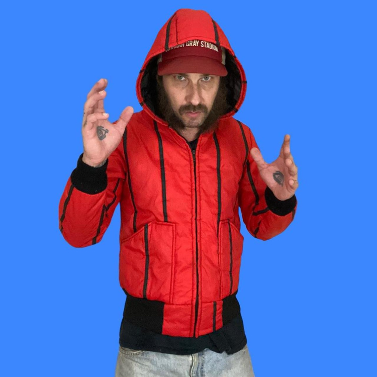 Vintage 70’s Red And Black Striped Retro Hooded Parka Winter Jacket