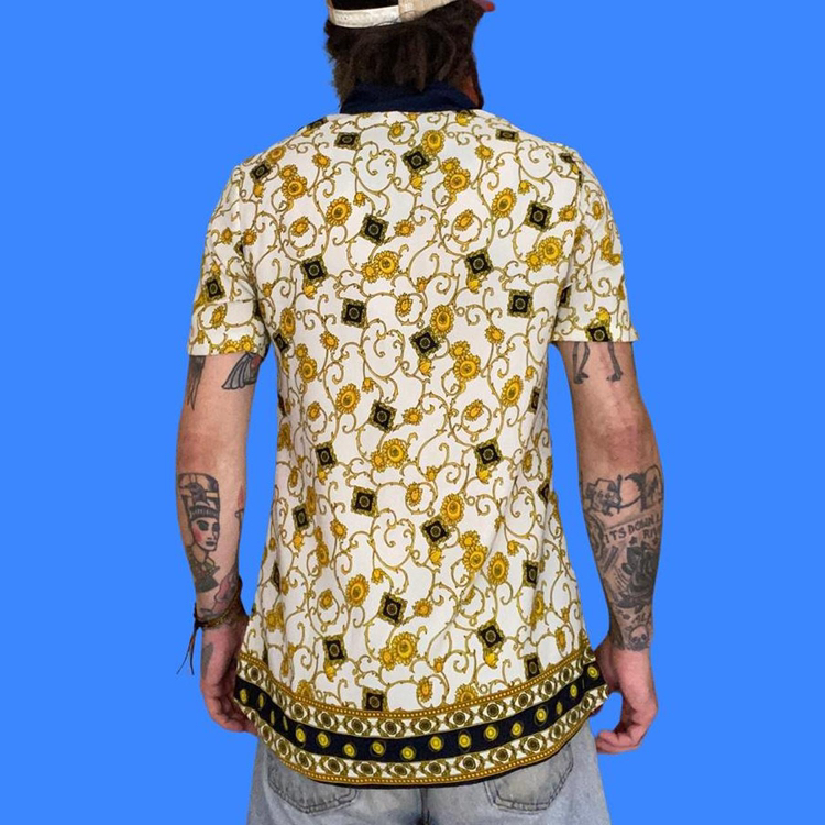 Vintage 80’s Polyester Baroque Floral Regal Blouse Button Up Shirt