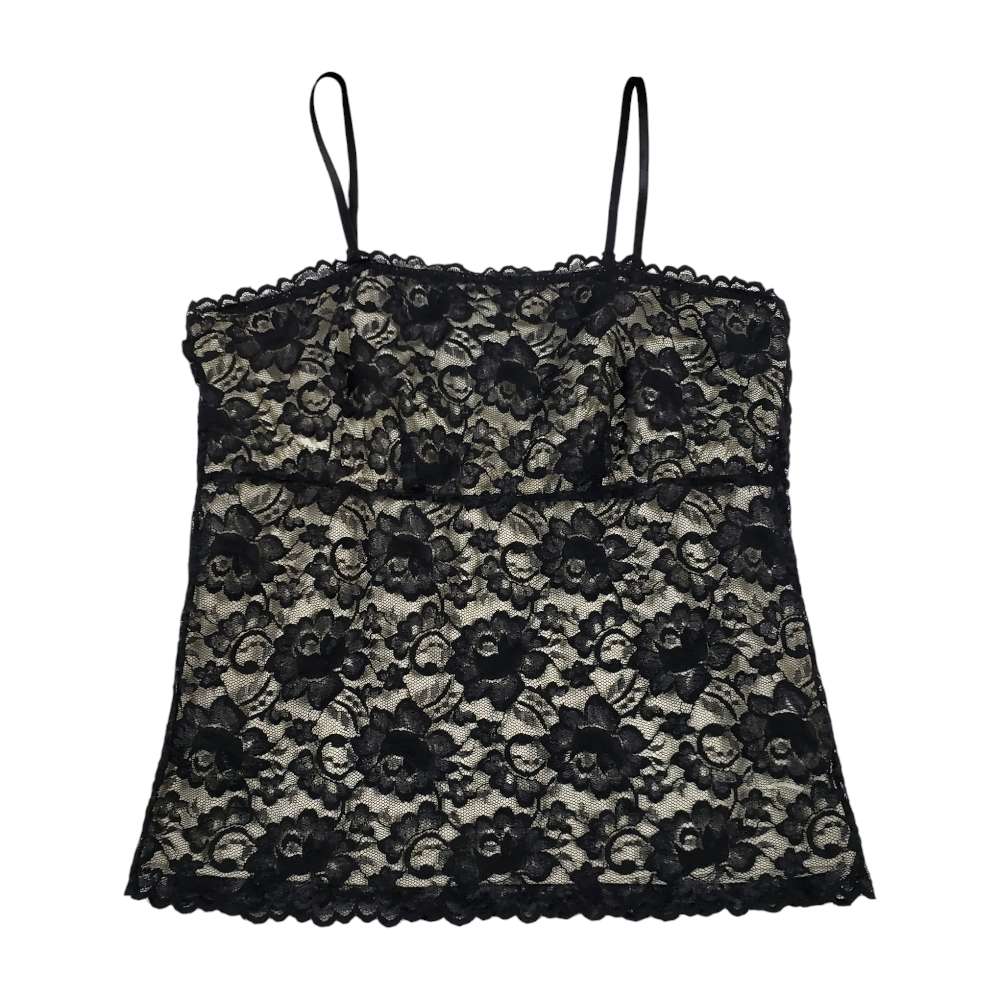 Vintage y2k New York & Company Intimates Women's Contrast Lace Tank Top