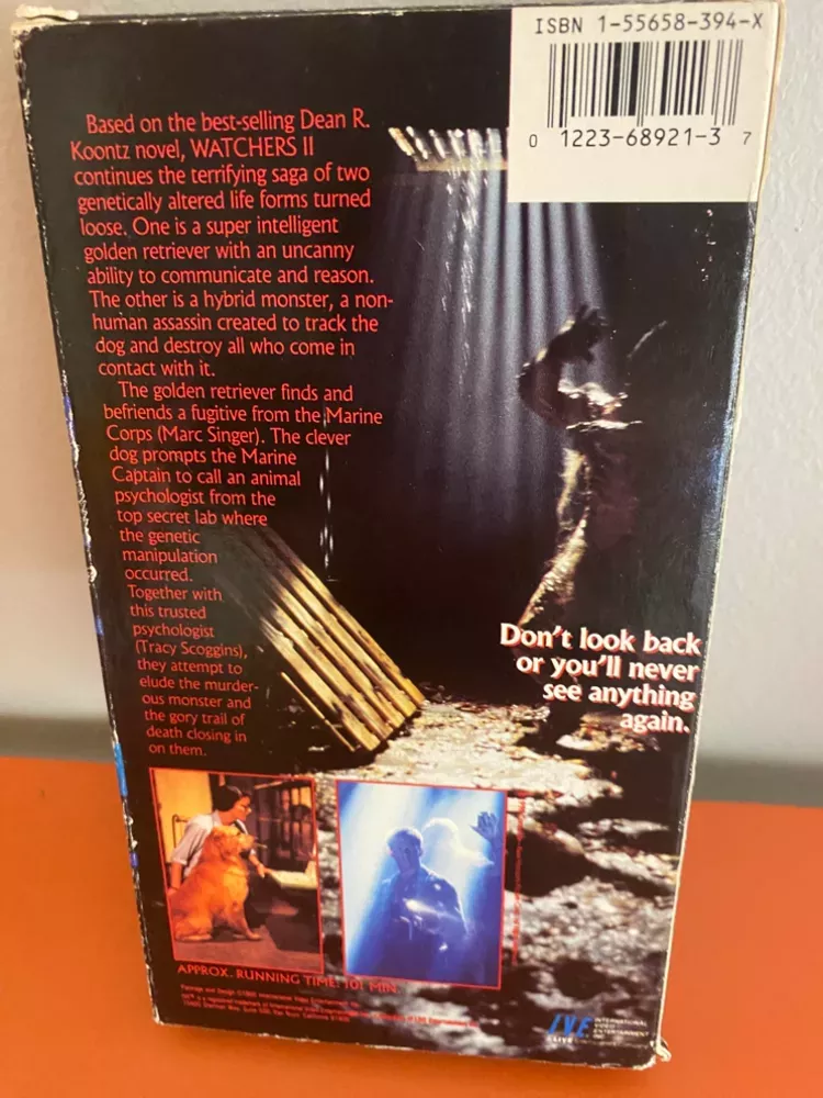 Watchers 2 Cult Classic 90’s Horror Sci Fi Movie Vintage VHS Tape