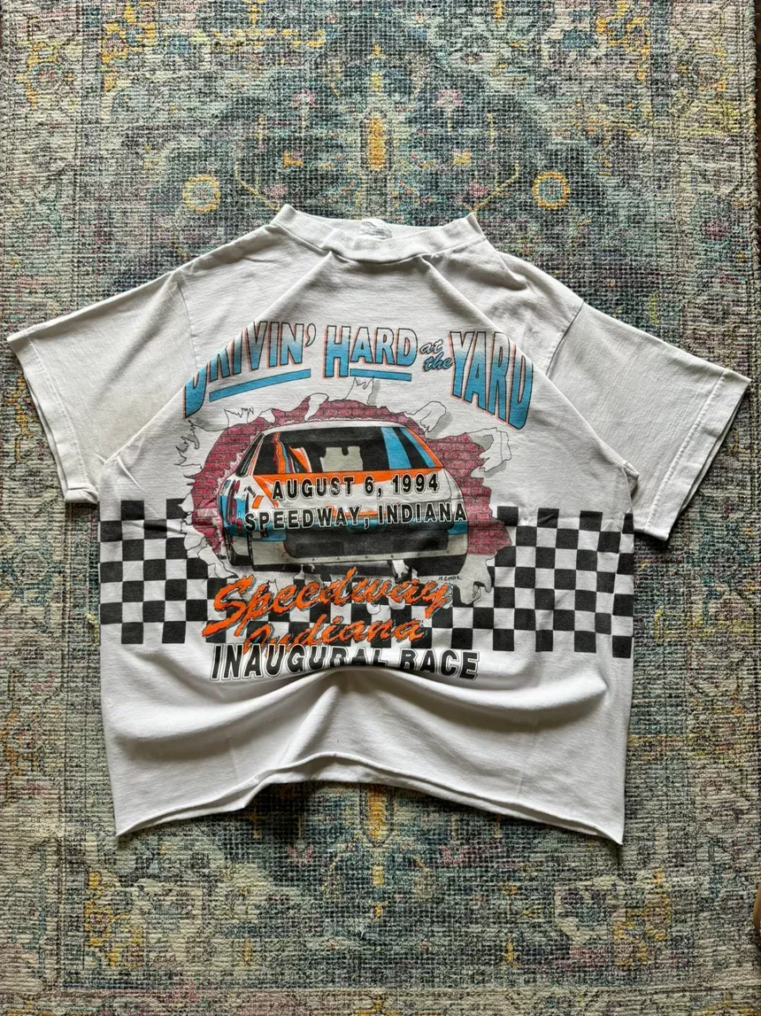 Vintage 1994 - cropped AOP official ‘driving hard at the yard’ inaugural race tee